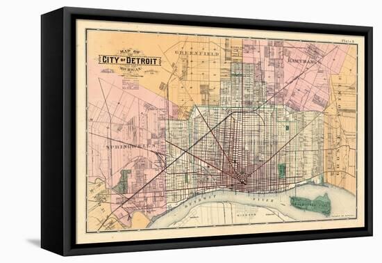 1883, Detroit City, Michigan, United States-null-Framed Stretched Canvas