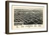 1883, Flandreau Bird's Eye View, South Dakota, United States-null-Framed Giclee Print