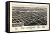 1883, Flandreau Bird's Eye View, South Dakota, United States-null-Framed Stretched Canvas