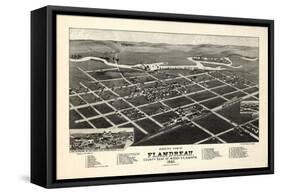 1883, Flandreau Bird's Eye View, South Dakota, United States-null-Framed Stretched Canvas