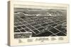 1883, Flandreau Bird's Eye View, South Dakota, United States-null-Stretched Canvas