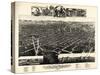 1883, Kalamazoo Bird's Eye View, Michigan, United States-null-Stretched Canvas