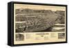 1883, Livingston Bird's Eye View, Montana, United States-null-Framed Stretched Canvas