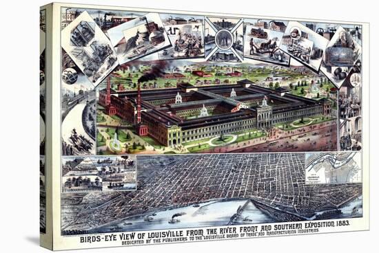 1883, Louisville Southern Exposition Bird's Eye View, Kentucky, United States-null-Stretched Canvas