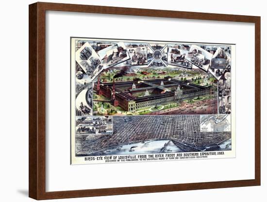 1883, Louisville Southern Exposition Bird's Eye View, Kentucky, United States-null-Framed Giclee Print
