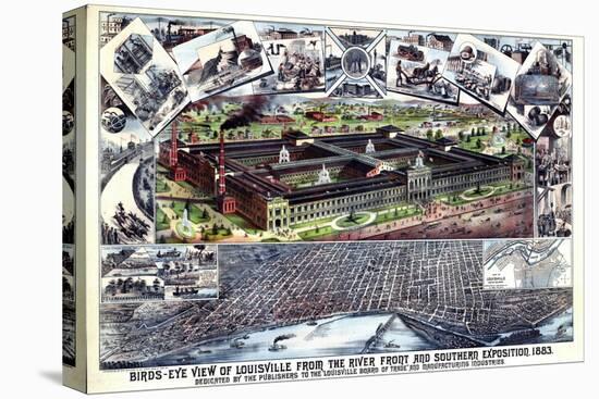 1883, Louisville Southern Exposition Bird's Eye View, Kentucky, United States-null-Stretched Canvas