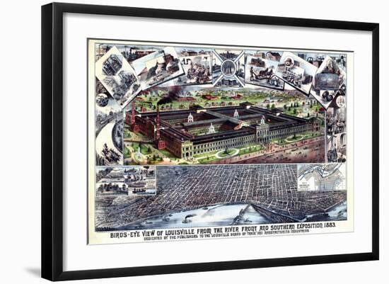 1883, Louisville Southern Exposition Bird's Eye View, Kentucky, United States-null-Framed Giclee Print