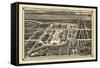 1883, New York City 1883 Bird's Eye View of World's Fair, New York, United States-null-Framed Stretched Canvas