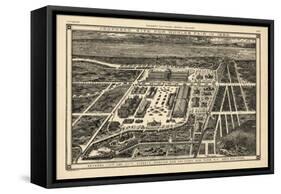1883, New York City 1883 Bird's Eye View of World's Fair, New York, United States-null-Framed Stretched Canvas
