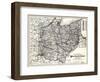 1883, Ohio State and Railroad Map, Ohio, United States-null-Framed Giclee Print
