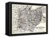 1883, Ohio State and Railroad Map, Ohio, United States-null-Framed Stretched Canvas