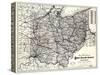 1883, Ohio State and Railroad Map, Ohio, United States-null-Stretched Canvas