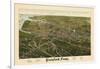 1883, Stamford Bird's Eye View, Connecticut, United States-null-Framed Giclee Print