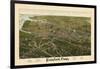 1883, Stamford Bird's Eye View, Connecticut, United States-null-Framed Giclee Print