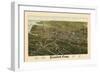 1883, Stamford Bird's Eye View, Connecticut, United States-null-Framed Giclee Print