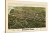 1883, Stamford Bird's Eye View, Connecticut, United States-null-Stretched Canvas