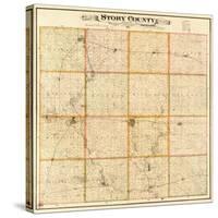 1883, Story County Wall Map, Iowa, United States-null-Stretched Canvas