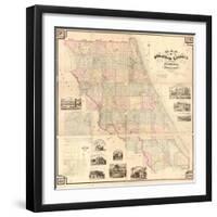 1883, Volusia County and Vicinity Wall Map, Florida, United States-null-Framed Giclee Print