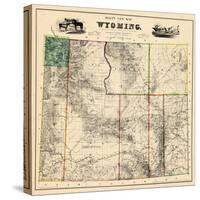 1883, Wyoming 1883 State Map, Wyoming, United States-null-Stretched Canvas