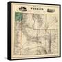 1883, Wyoming 1883 State Map, Wyoming, United States-null-Framed Stretched Canvas