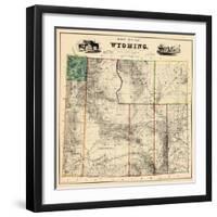 1883, Wyoming 1883 State Map, Wyoming, United States-null-Framed Giclee Print