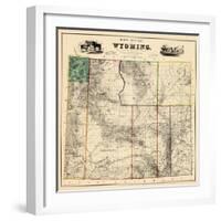 1883, Wyoming 1883 State Map, Wyoming, United States-null-Framed Giclee Print