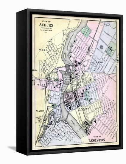 1884, Auburn City, Lewiston City, Maine, United States-null-Framed Stretched Canvas