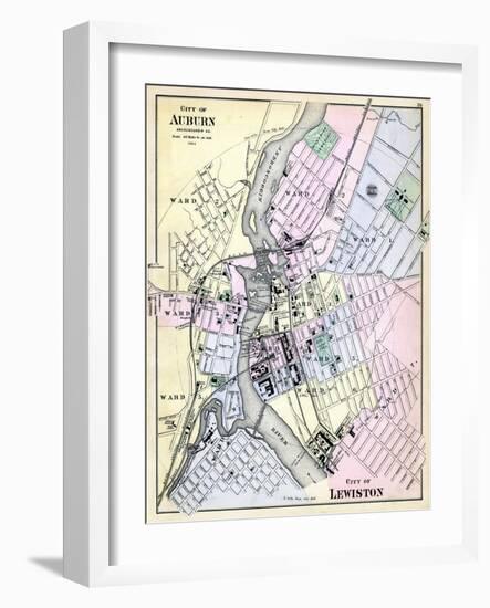 1884, Auburn City, Lewiston City, Maine, United States-null-Framed Giclee Print