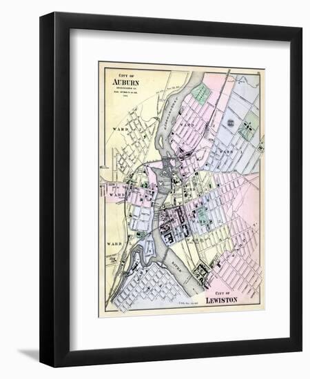 1884, Auburn City, Lewiston City, Maine, United States-null-Framed Premium Giclee Print