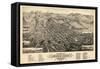 1884, Butte City Bird's Eye View, Montana, United States-null-Framed Stretched Canvas