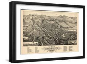 1884, Butte City Bird's Eye View, Montana, United States-null-Framed Giclee Print