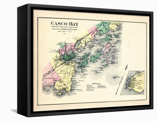 1884, Casco Bay, Scarborough, Cape Elizabeth, Portland, Falmouth, Cumberland, Yarmouth-null-Framed Stretched Canvas