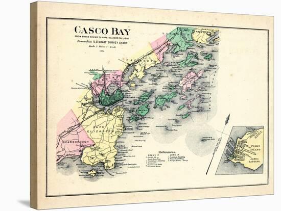 1884, Casco Bay, Scarborough, Cape Elizabeth, Portland, Falmouth, Cumberland, Yarmouth-null-Stretched Canvas