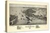 1884, Cedar Key Bird's Eye View, Florida, United States-null-Stretched Canvas