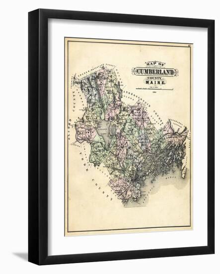 1884, Cumberland County Map, Maine, United States-null-Framed Premium Giclee Print