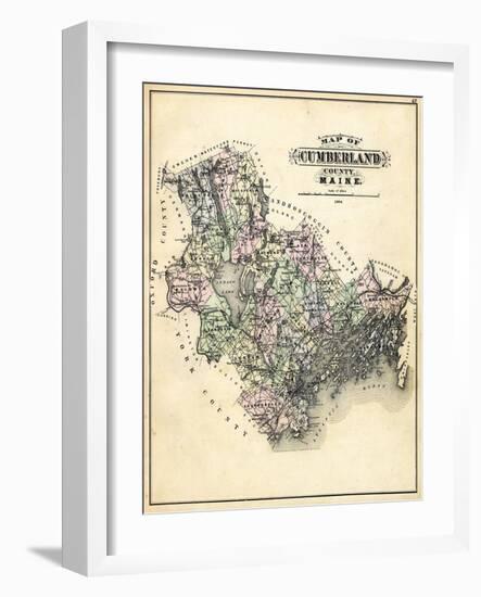 1884, Cumberland County Map, Maine, United States-null-Framed Premium Giclee Print