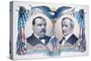 1884 Democratic Campaign Poster with Portraits of Grover Cleveland and Thomas A. Hendricks-null-Stretched Canvas