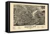 1884, Exeter Bird's Eye View, New Hampshire, United States-null-Framed Stretched Canvas