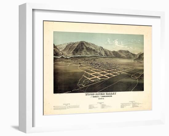 1884, Hailey Bird's Eye View, Idaho, United States-null-Framed Giclee Print