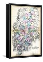 1884, Hancock County Map, Maine, United States-null-Framed Stretched Canvas