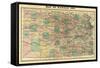 1884, Kansas State Map, Kansas, United States-null-Framed Stretched Canvas