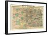 1884, Kansas State Map, Kansas, United States-null-Framed Giclee Print