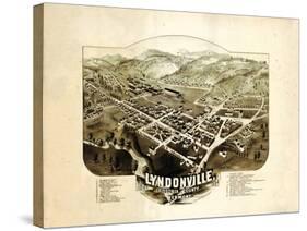 1884, Lyndonville Bird's Eye View, Vermont, United States-null-Stretched Canvas