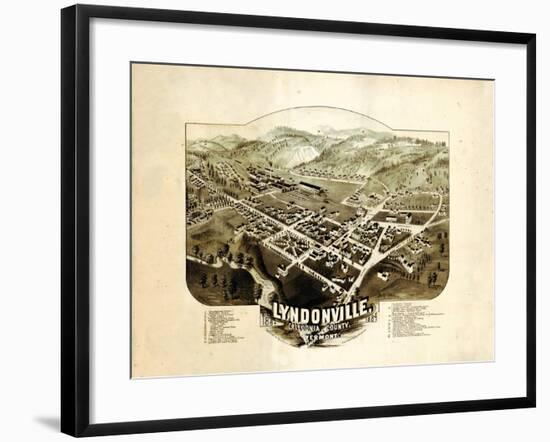 1884, Lyndonville Bird's Eye View, Vermont, United States-null-Framed Giclee Print