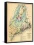 1884, Maine Geological Map, Maine, United States-null-Framed Stretched Canvas