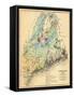 1884, Maine Geological Map, Maine, United States-null-Framed Stretched Canvas