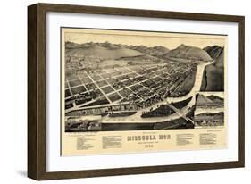 1884, Missoula Bird's Eye View, Montana, United States-null-Framed Giclee Print