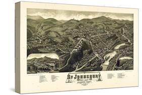 1884, St. Johnsbury Bird's Eye View, Vermont, United States-null-Stretched Canvas