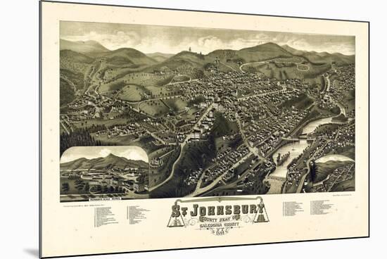 1884, St. Johnsbury Bird's Eye View, Vermont, United States-null-Mounted Giclee Print