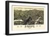 1884, St. Johnsbury Bird's Eye View, Vermont, United States-null-Framed Premium Giclee Print